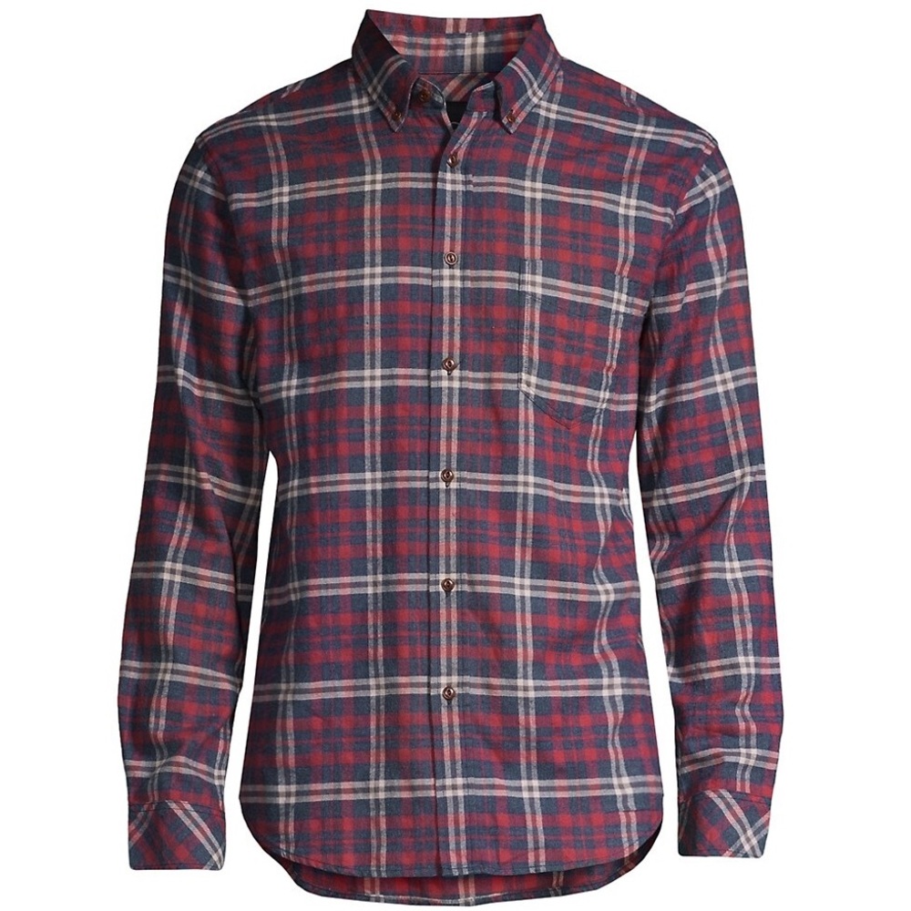 Rails Men’s Felix Long-Sleeve Plaid Shirt in Red, Cream, Navy